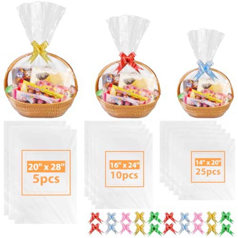 Cellophane Wrap Clear - 90PCS Shrink Wrap Bags for Christmas