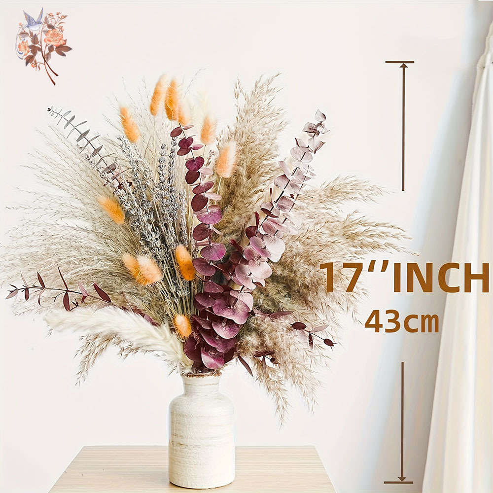 75PCS Dried Pampas Eucalyptus  - Dried Flower Bunch avis et prix