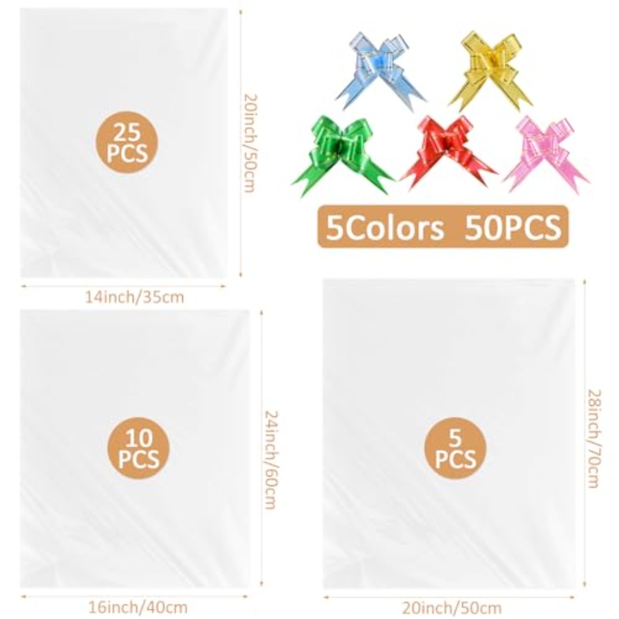 90PCS Shrink Wrap Bags for Chr - Cellophane Wrap Clear avis et prix
