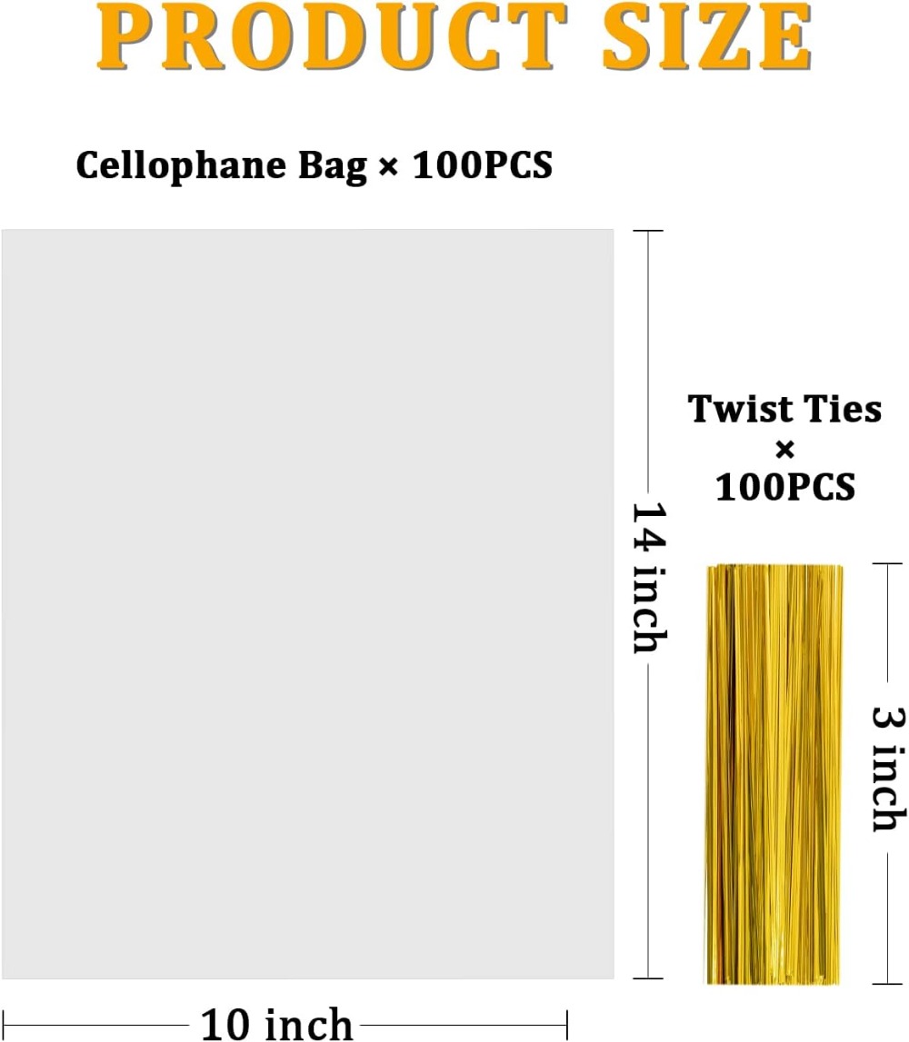 100pcs Cellophane Bags 10x14 C - Cellophane Wrap Clear avis et prix