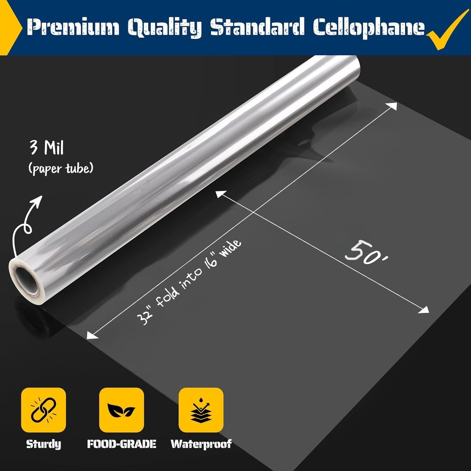 Clear Cellophane Wrap Roll 32i - Cellophane Wrap Clear avis et prix