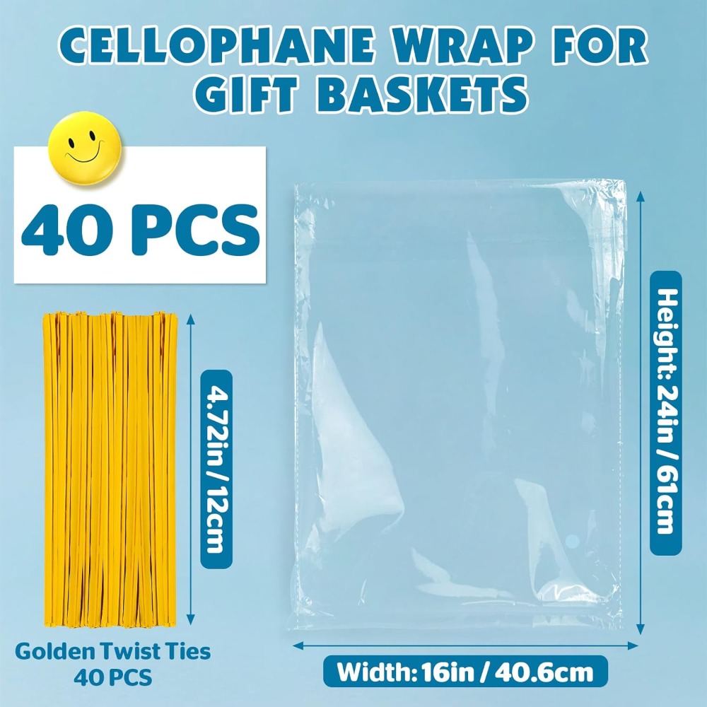 40 Pcs Cellophane Bags 16x24 I - Cellophane Wrap Clear avis et prix