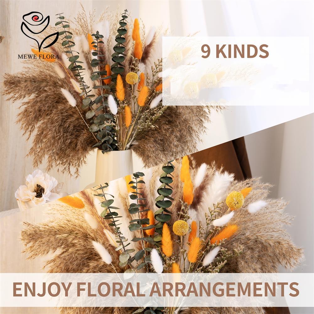 65Pcs Orange Pampas Grass Bouq - Dried Flower Bunch avis et prix
