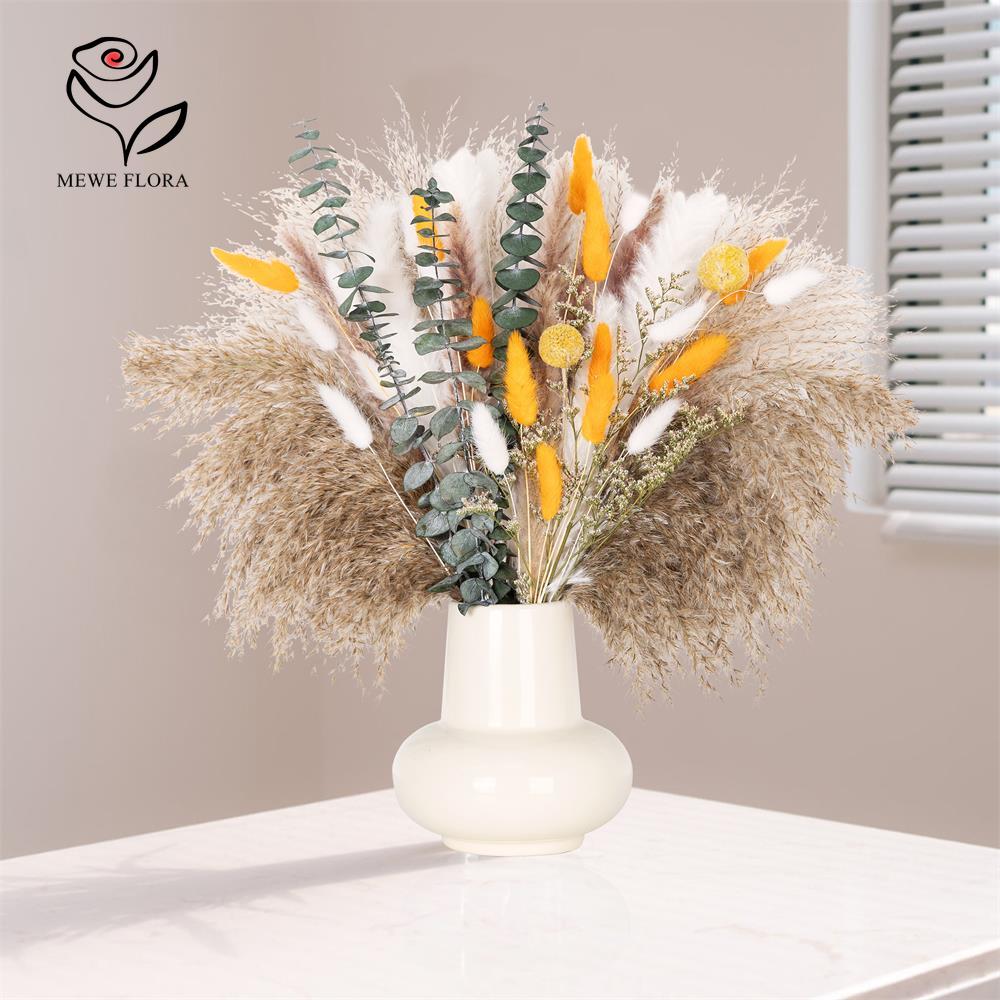 65Pcs Orange Pampas Grass Bouq - Dried Flower Bunch avis et prix