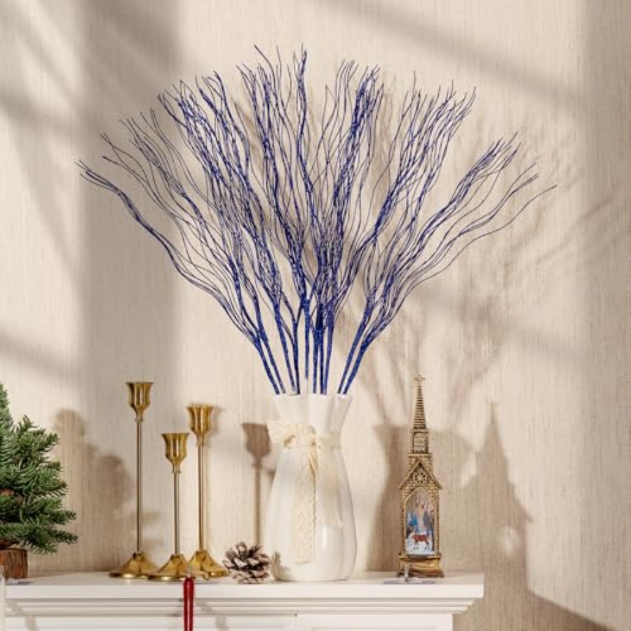 10 PCS Glitter Christmas Picks - Branch Curly Willow avis et prix