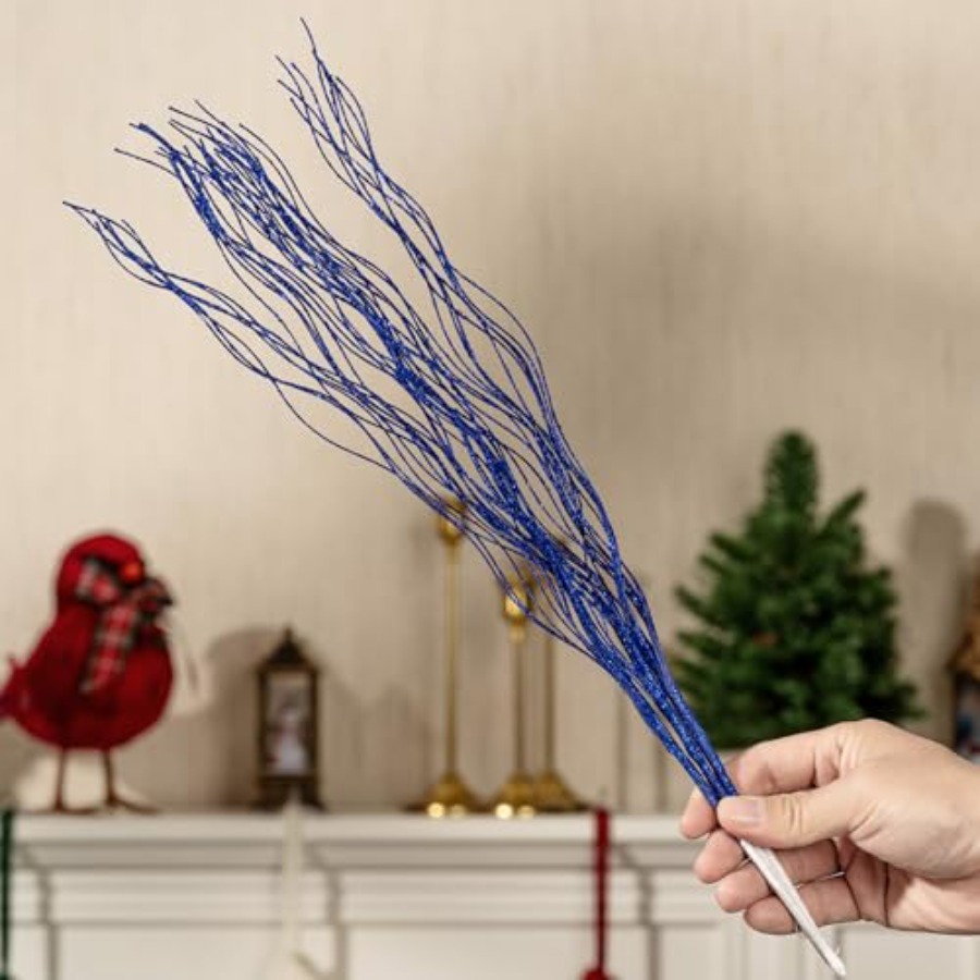 10 PCS Glitter Christmas Picks - Branch Curly Willow avis et prix
