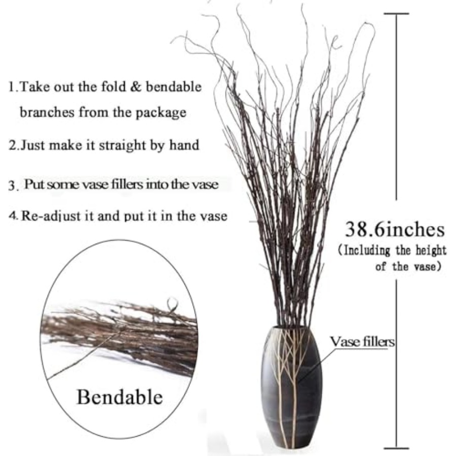 10PCS Lifelike Curly Willow Br - Branch Curly Willow avis et prix
