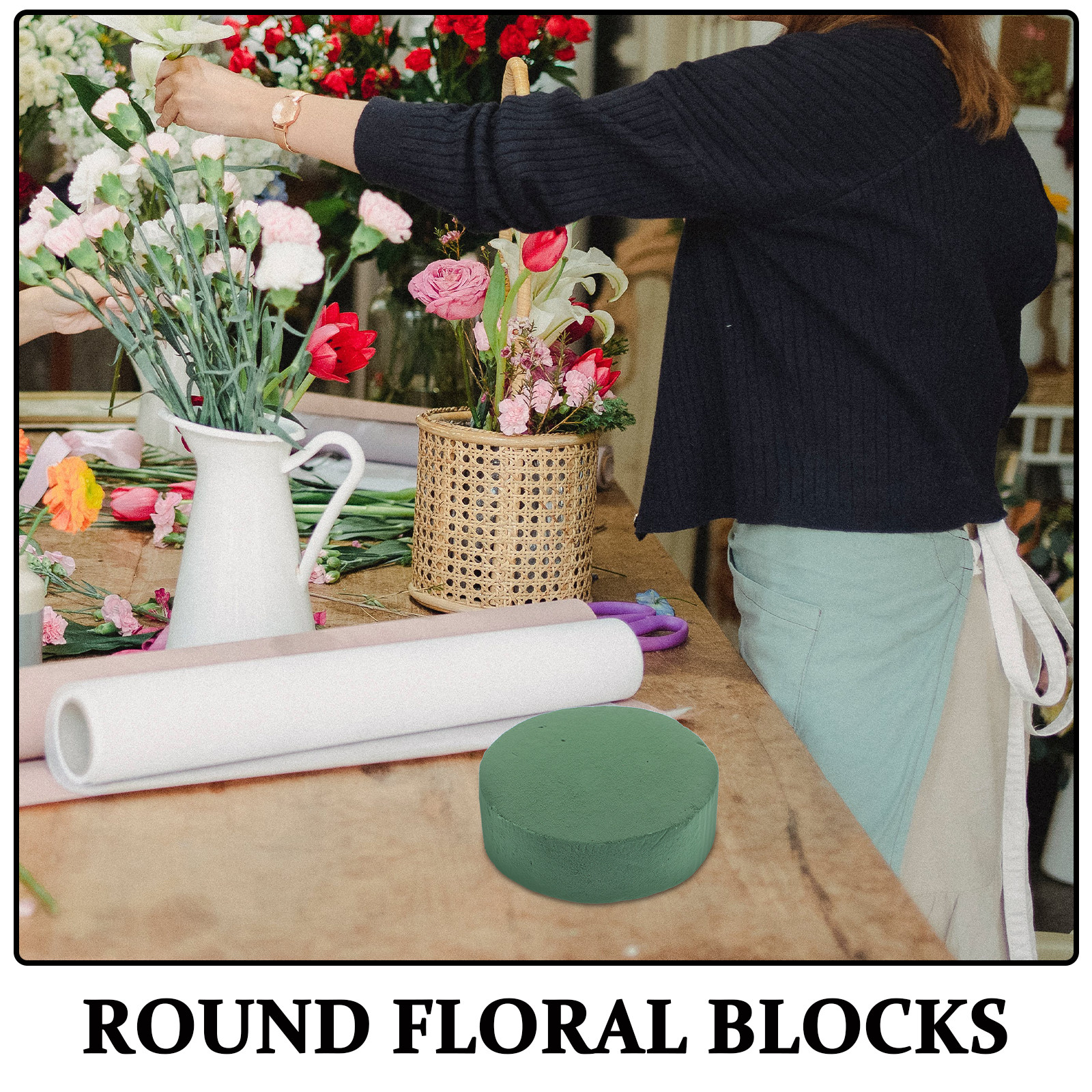 6Pcs Round Floral Foam Blocks  - Anda Florist Supply avis et prix