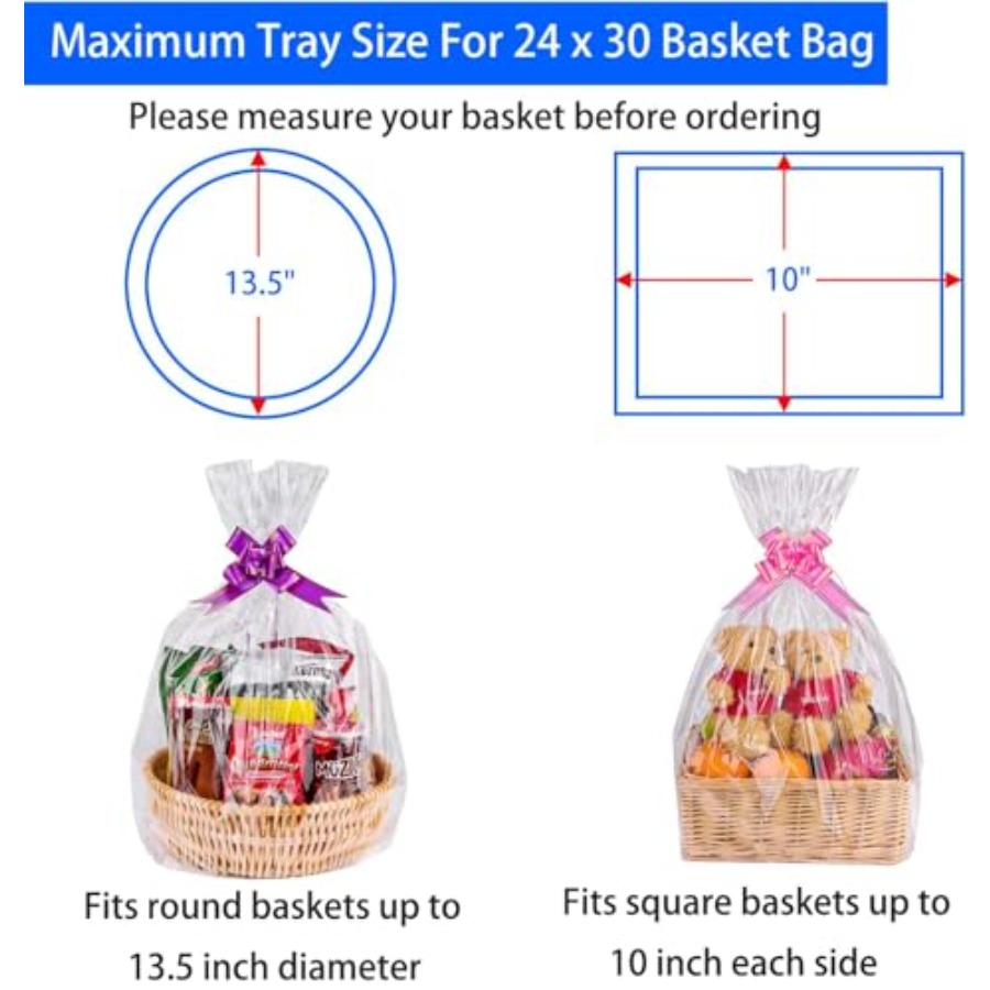 Clear Basket Bags 20Pack Large - Cellophane Wrap Clear avis et prix