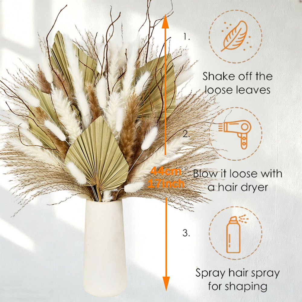 Natural Dried Palm Leaves Bouq - Dried Flower Bunch avis et prix